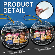 Besties Because Of You I Laugh A Little Harder Christmas - Personalized Circle Glass Ornament
