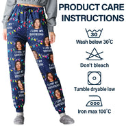 Gift For Couples - Custom Photo I Love My Wife - Personalized Pajama Pants