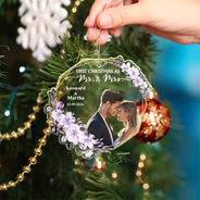 Custom Photo First Christmas Married - Personalized Custom Shaped Acrylic Ornament