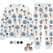 Gift For Father, Gift For Grandpa, Gift For Mother - Custom Photo Best Dad Grandpa Ever - Personalized Unisex Pajamas Set