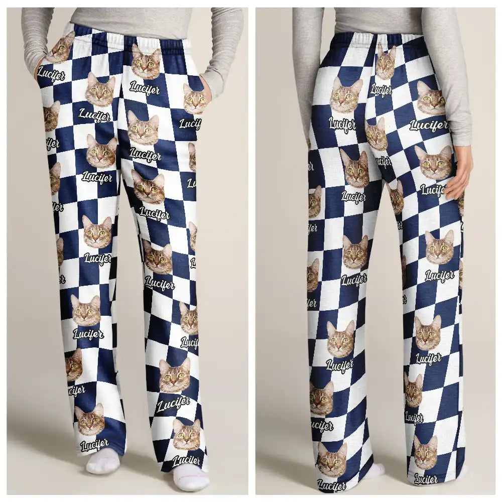 Family - Custom Photo Family Pet Face Cut - Personalized Pajama Pants