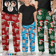 Family - Custom Photo Christmas Gift Family Name - Personalized Pajama Pants