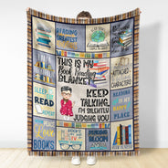 This Is My Book Reading Blanket - Personalized Fleece Blanket, Sherpa Blanket