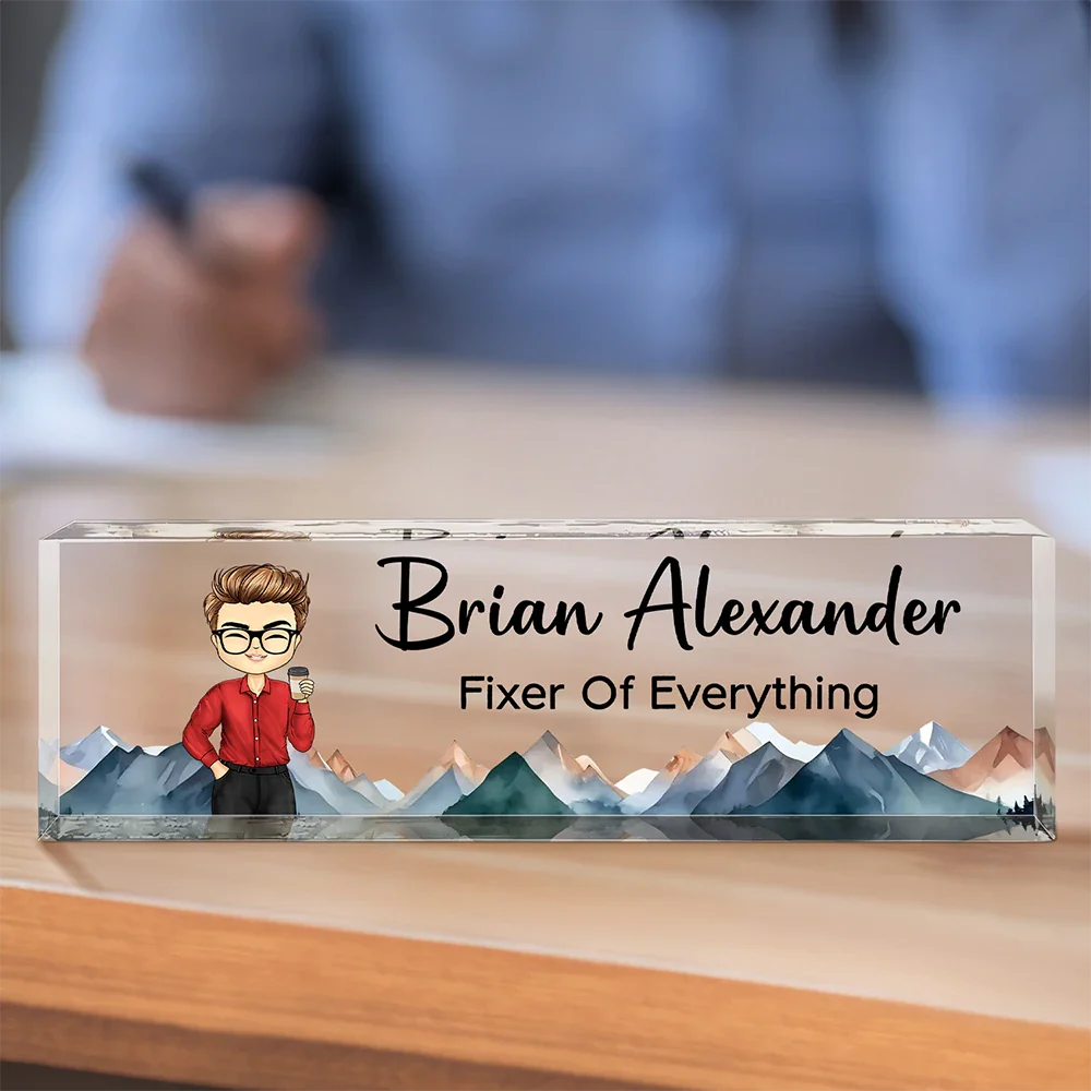 
Gift For Bestie, Gift For Sisters, Gifts For Colleagues - Fixer Of Everything - Personalized Desk Name Plate
