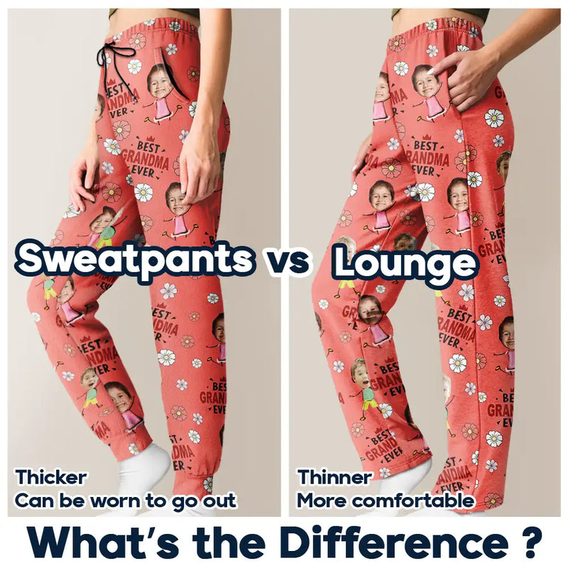 Custom Photo,Gift For Grandma,Gift For Mother,Happy - Custom Photo Best Grandma Nana Mom Ever - Personalized Pajama Pants