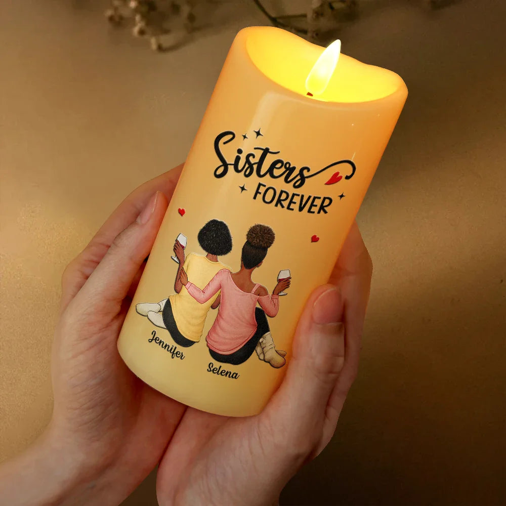 Gift For Bestie, Gift For Sisters - I Promise You Won't Have To Face Them Alone - Personalized Flameless LED Candle