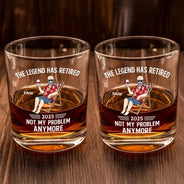 Retirement, Gift For Grandparents, Parents, Gift For Yourself, Gift For Men, Gift For Women, Gifts For Colleagues - What Day Is Today Who Cares I'm Retired - Personalized Whiskey Glass