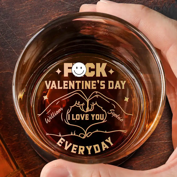 Love,Gift For Husband,Gift For Wife,Gift For Boyfriend,Gift For Girlfriend,Gift For Couples - I Love You Everyday - Personalized Engraved Whiskey Glass