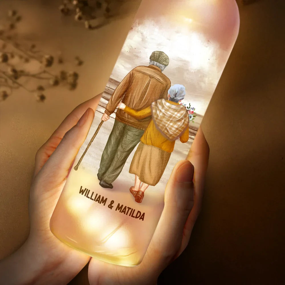 Gift For Couples, Old Couples, Gift For Husband, Gift For Wife - Couple To My Wife Our Home Ain't No Castle - Personalized Bottle Light