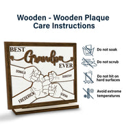 Gift For Father,Gift For Grandpa - Hand Punch Best Dad Grandpa Ever - Personalized Custom Shaped 2-Layered Wooden Plaque