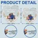 First Christmas As Mr & Mrs Dog Cat - Personalized Heart Shaped Glass Ornament