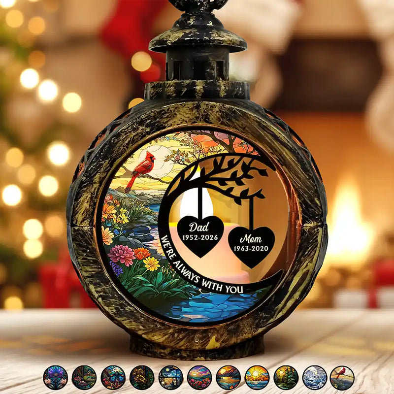 I'm Always With You Heart Memorial - Personalized Candlelight Lantern Ornament