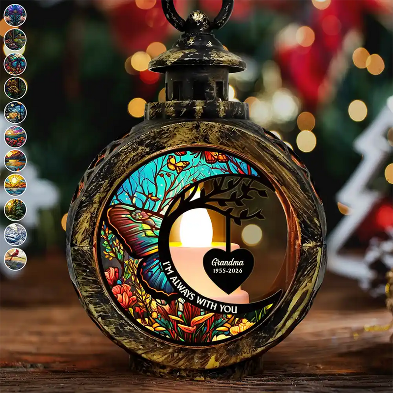 I'm Always With You Heart Memorial - Personalized Candlelight Lantern Ornament