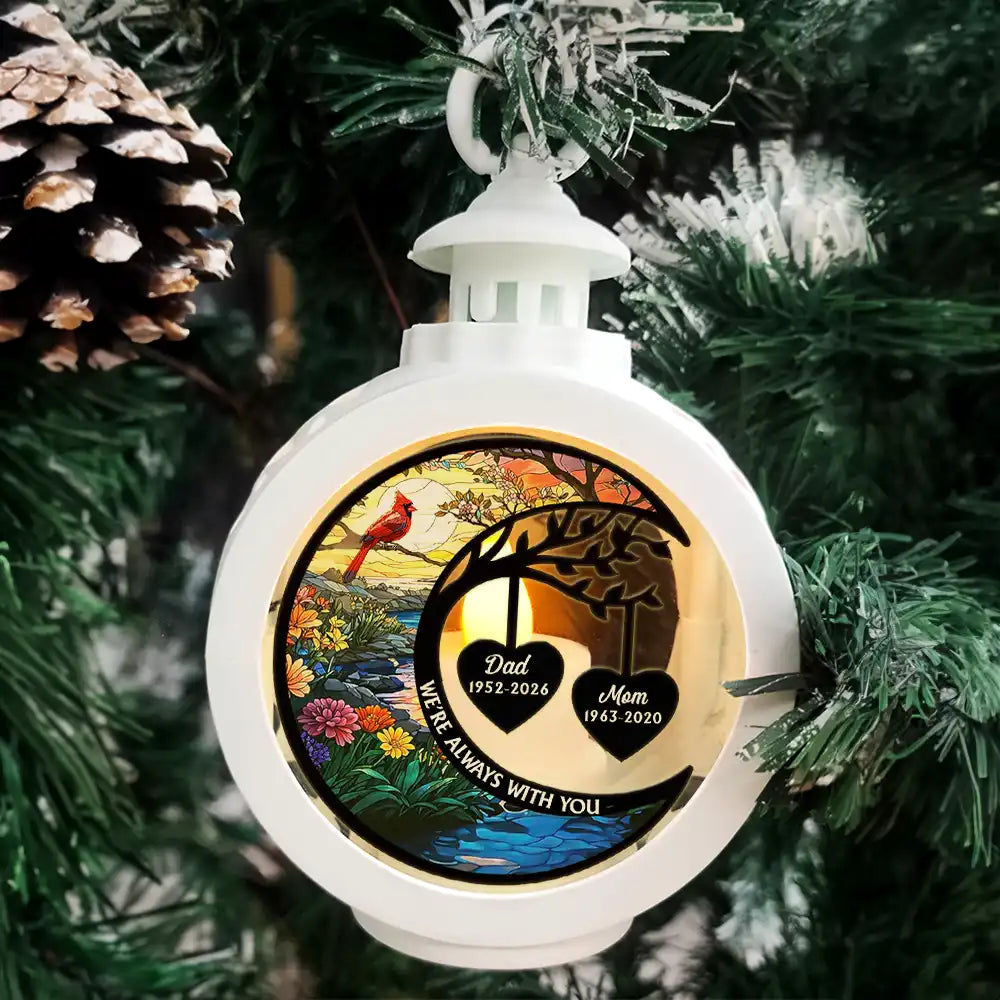 I'm Always With You Heart Memorial - Personalized Candlelight Lantern Ornament