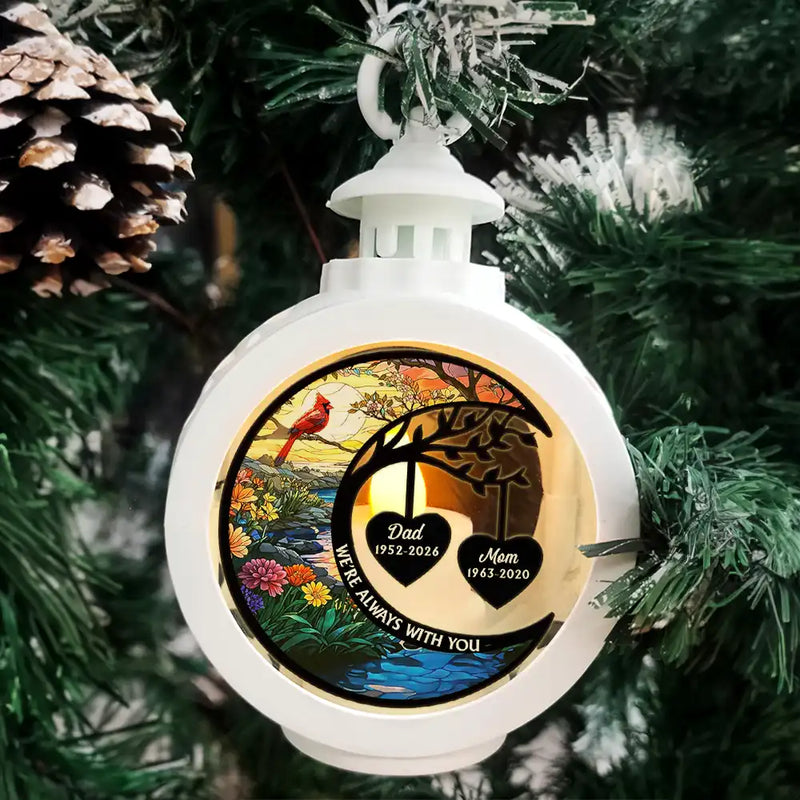 I'm Always With You Heart Memorial - Personalized Candlelight Lantern Ornament