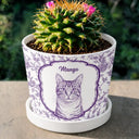 Dog Lovers,Pet Lovers,Cat Lovers,Happy,Non-Eng,Photo - Pencil Sketch - Custom Photo Pencil Sketch Dog Cat Pet Portrait Toile - Personalized Ceramic Plant Pot