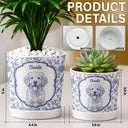 Dog Lovers,Pet Lovers,Cat Lovers,Happy,Non-Eng,Photo - Pencil Sketch - Custom Photo Pencil Sketch Dog Cat Pet Portrait Toile - Personalized Ceramic Plant Pot