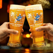 Gift For Husband,Gift For Yourself,Gift For Men,Gift For Women,Parents,Gift For Grandpa,Gift For Mother,Gift For Father,Gift For Grandma,Non-Eng,Vector,Humorous - Every Sip Tastes Like It's Not My Problem Anymore Retirement - Personalized Pilsner Glass