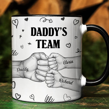 Daddy's Team Fist Bump - Personalized Mug