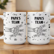 Gift For Husband,Gift For Yourself,Gift For Men,Gift For Father,Gift For Grandpa,Non-Eng,Icon,Humorous - Daddy's Team Fist Bump - Personalized Mug