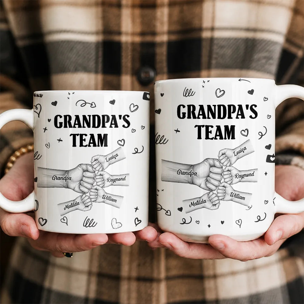 Gift For Husband,Gift For Yourself,Gift For Men,Gift For Father,Gift For Grandpa,Non-Eng,Icon,Humorous - Daddy's Team Fist Bump - Personalized Mug