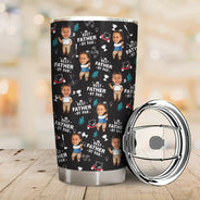 Gift For Husband,Gift For Yourself,Gift For Men,Gift For Father,Gift For Grandpa,Dad's Hobby,Grandpa's Hobby,Golf,Non-Eng,Photo,Playful - Custom Photo Best Dad By Par Funny Kid - Personalized Tumbler