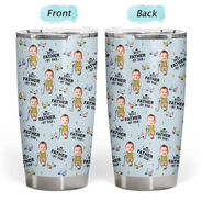 Gift For Husband,Gift For Yourself,Gift For Men,Gift For Father,Gift For Grandpa,Dad's Hobby,Grandpa's Hobby,Golf,Non-Eng,Photo,Playful - Custom Photo Best Dad By Par Funny Kid - Personalized Tumbler