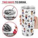 Gift For Husband,Gift For Yourself,Gift For Men,Gift For Father,Gift For Grandpa,Dad's Hobby,Grandpa's Hobby,Golf,Non-Eng,Photo,Playful - Custom Photo Best Dad By Par Funny Kid - Personalized Tumbler
