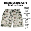 Gift For Husband,Gift For Yourself,Gift For Men,Gift For Father,Gift For Grandpa,Dog Lovers,Pet Lovers,Cat Lovers,Dog Dad,Cat Dad,Pet Dad,Summer,Non-Eng,Photo,Playful - Custom Photo Tropical Palm Dog Cat Kid - Personalized Unisex Beach Shorts