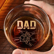 Gift For Father,Non-Eng,Icon,Humorous - Dad The Man The Myth The Legend Hand Punch - Personalized Engraved Whiskey Glass