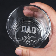 Gift For Father,Non-Eng,Icon,Humorous - Dad The Man The Myth The Legend Hand Punch - Personalized Engraved Whiskey Glass
