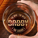 Gift For Father,Gift For Grandpa,Non-Eng,Custom Text,Humorous - Dad The Man The Myth The Legend Custom Kid Name - Personalized Engraved Whiskey Glass