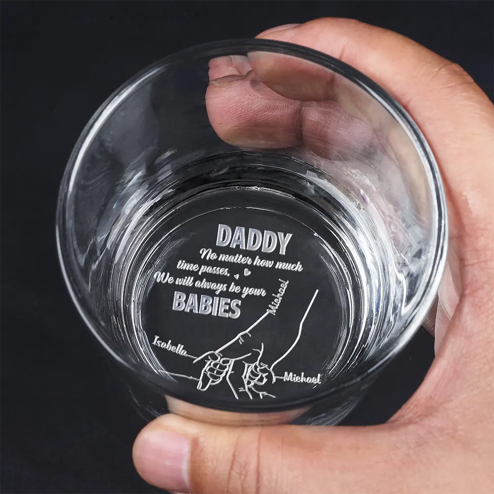 Gift For Father,Gift For Grandpa,Dad - Children,Non-Eng,Icon,Sentimental - Dad I Will Always Be Your Little Girl - Personalized Engraved Whiskey Glass