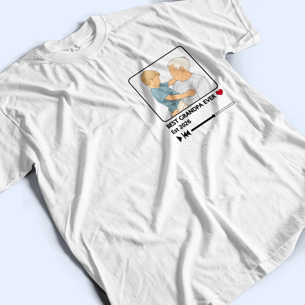 Gift For Husband,Gift For Yourself,Gift For Men,Gift For Father,Gift For Grandpa,New Dad,New baby,Non-Eng,Photo - Faceless Portrait,Playful - Custom Photo Faceless Portrait Best Dad Ever Est - Personalized T Shirt
