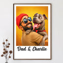 Gift For Husband,Gift For Yourself,Gift For Men,Gift For Father,Gift For Grandpa,Pet Dad,Dog Dad,Non-Eng,Photo - Caricature,Humorous - Custom Photo Caricature I Love You Daddy - Personalized Poster