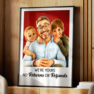 Gift For Husband,Gift For Yourself,Gift For Men,Gift For Father,Gift For Grandpa,Pet Dad,Dog Dad,Non-Eng,Photo - Caricature,Humorous - Custom Photo Caricature I Love You Daddy - Personalized Poster