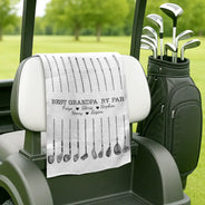 Gift For Husband,Gift For Yourself,Gift For Men,Gift For Father,Gift For Grandpa,Golf,Sport Dad,Dad's Hobby,Grandpa's Hobby,Non-Eng,Icon,Playful - Best Dad By Par Golf Clubs - Personalized Golf Towel
