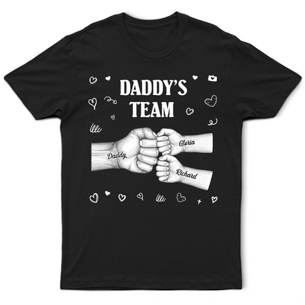 Daddy's Team Fist Bump - Personalized T Shirt
