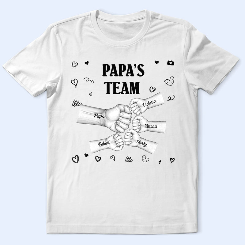 Gift For Husband,Gift For Yourself,Gift For Men,Gift For Father,Gift For Grandpa,Non-Eng,Icon,Playful - Daddy's Team Fist Bump - Personalized T Shirt