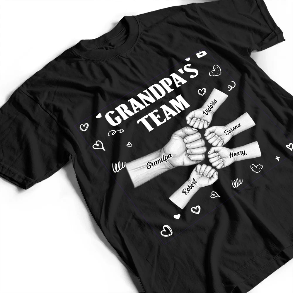 Gift For Husband,Gift For Yourself,Gift For Men,Gift For Father,Gift For Grandpa,Non-Eng,Icon,Playful - Daddy's Team Fist Bump - Personalized T Shirt