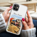Gift For Husband,Gift For Yourself,Gift For Men,Gift For Father,Gift For Grandpa,Non-Eng,Photo - Watercolor (with BG),Cozy - Custom Photo Watercolor Painting I Love You Daddy Grandpa Pet Dad - Personalized Clear Phone Case