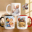 Gift For Husband,Gift For Yourself,Gift For Men,Gift For Father,Gift For Grandpa,Pet Dad,Non-Eng,Photo - Watercolor (with BG),Cozy - Custom Photo Watercolor Painting I Love You Daddy Grandpa Pet Dad - Personalized Mug