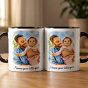 Gift For Husband,Gift For Yourself,Gift For Men,Gift For Father,Gift For Grandpa,Pet Dad,Non-Eng,Photo - Watercolor (with BG),Cozy - Custom Photo Watercolor Painting I Love You Daddy Grandpa Pet Dad - Personalized Mug