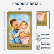 Gift For Husband,Gift For Yourself,Gift For Men,Gift For Father,Gift For Grandpa,Pet Dad,Non-Eng,Photo - Watercolor (with BG),Cozy - Custom Photo Watercolor Painting I Love You Daddy Grandpa Pet Dad - Personalized Aluminum Wallet Card