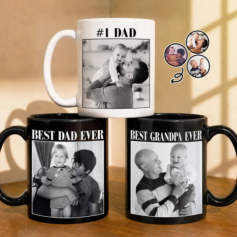 Gift For Husband,Gift For Yourself,Gift For Men,Gift For Father,Gift For Grandpa,Non-Eng,Photo,Cozy - Custom Photo Best Dad Ever No 1 Grandpa - Personalized Mug