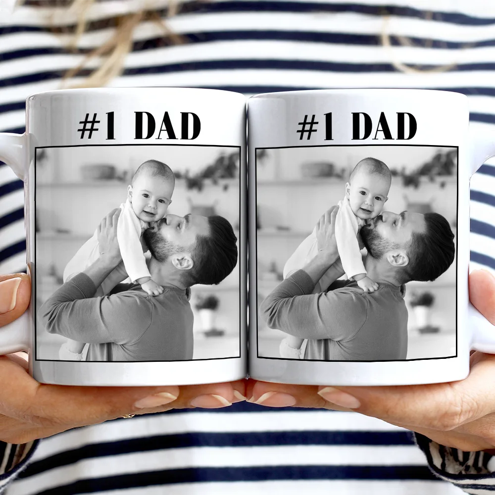 Gift For Husband,Gift For Yourself,Gift For Men,Gift For Father,Gift For Grandpa,Non-Eng,Photo,Cozy - Custom Photo Best Dad Ever No 1 Grandpa - Personalized Mug