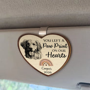 Dog Lovers,Pet Lovers,Cat Lovers,Memorial,Non-Eng,Photo - Pencil Sketch,Healing - Custom Photo Pencil Sketch I Crossed The Rainbow Bridge Knowing I Was Loved - Personalized Custom Shaped Car Visor Clip