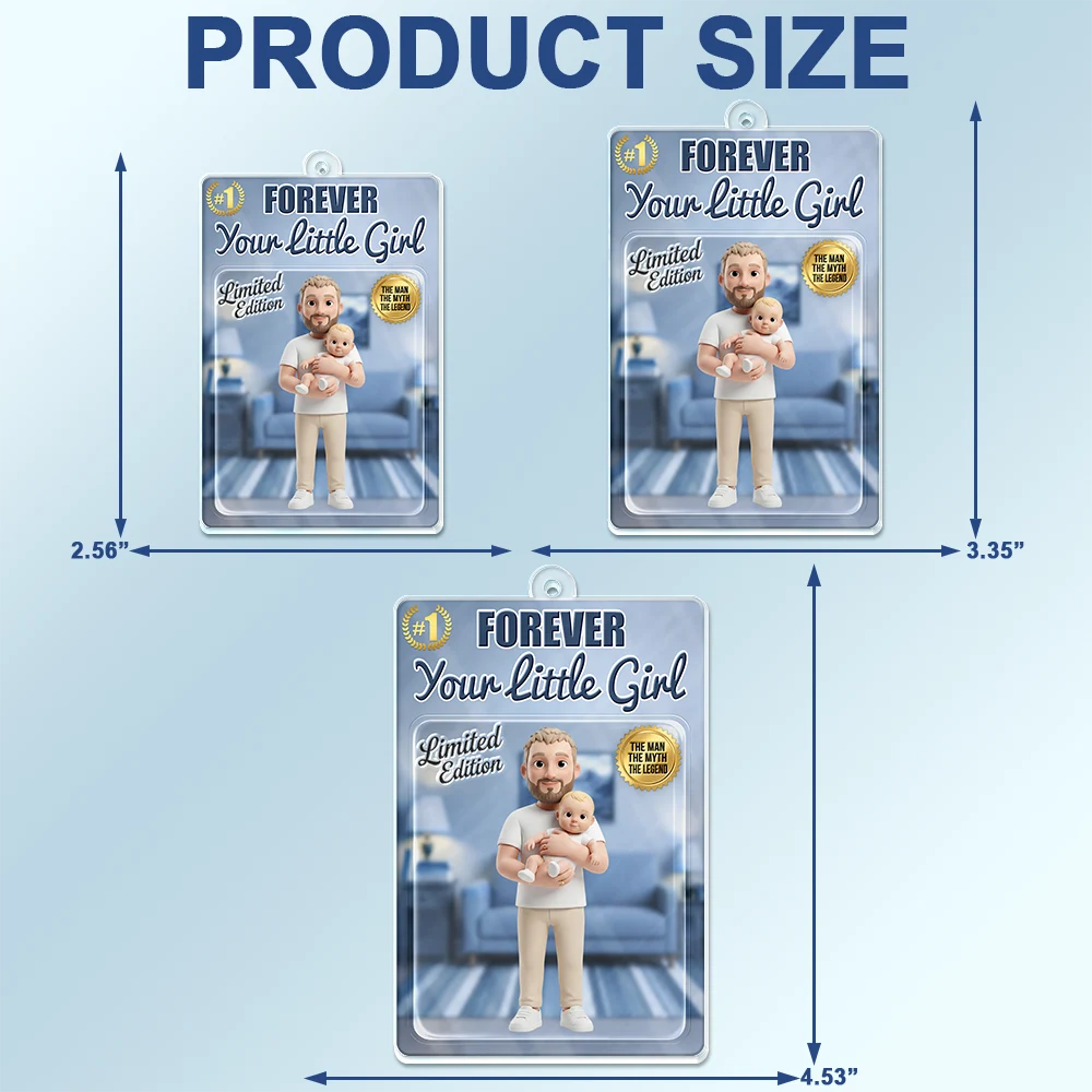 Gift For Father,Custom Photo,Art Design,Playful,Photo - Toybox Figure - Custom Photo Toybox Figure Best Dad Grandpa Ever - Personalized Acrylic Car Hanger