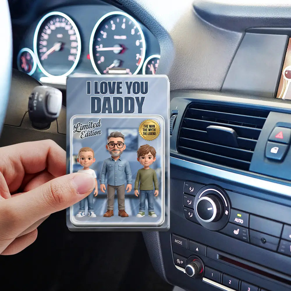 Gift For Father,Custom Photo,Art Design,Playful,Photo - Toybox Figure - Custom Photo Toybox Figure Best Dad Grandpa Ever - Personalized Custom Shaped Acrylic Car Visor Clip