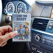 Gift For Father,Custom Photo,Art Design,Playful,Photo - Toybox Figure - Custom Photo Toybox Figure Best Dad Grandpa Ever - Personalized Custom Shaped Acrylic Car Visor Clip